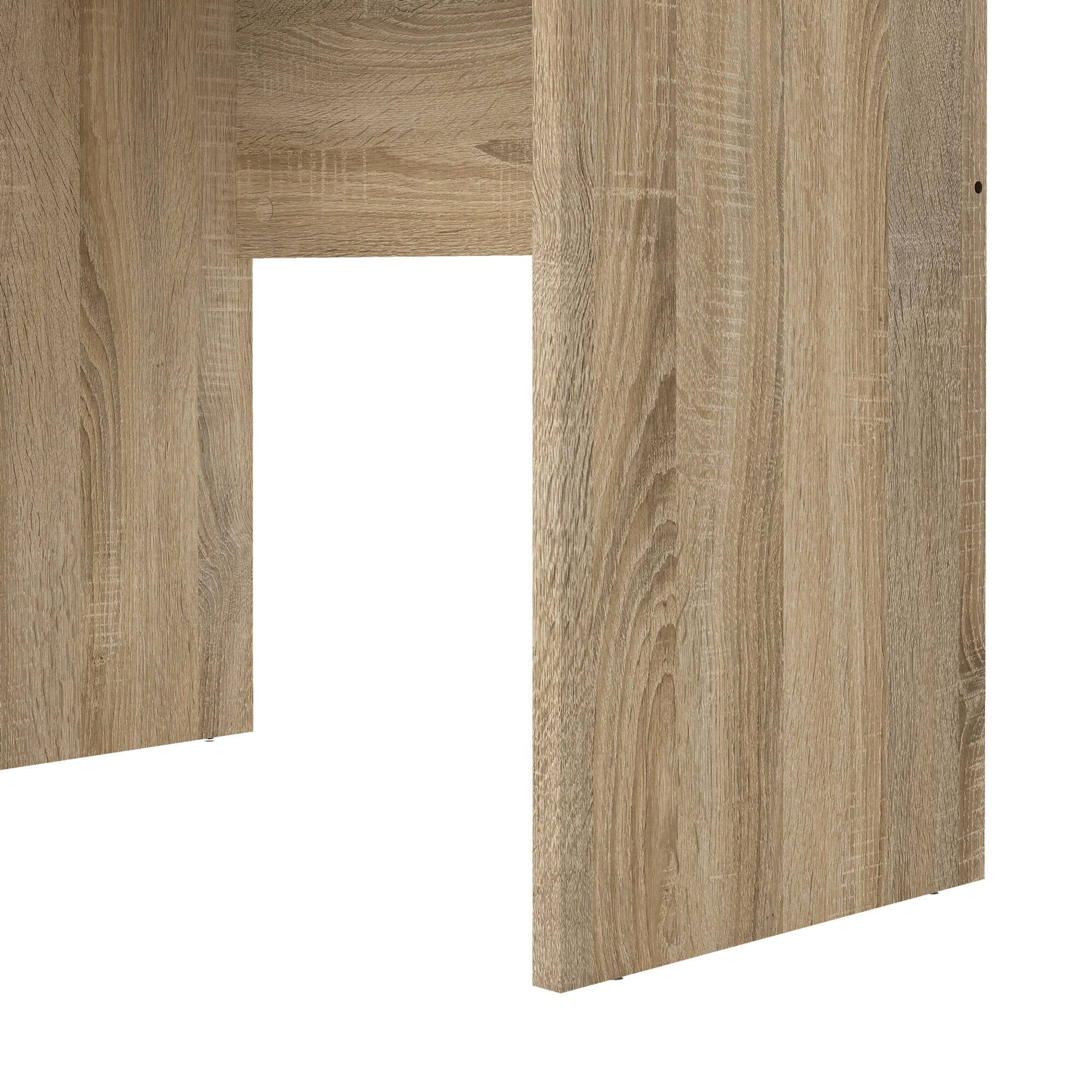 Scrivania lineare con tre Andre, colore rovere, Misure 120 x 72 x 48 cm