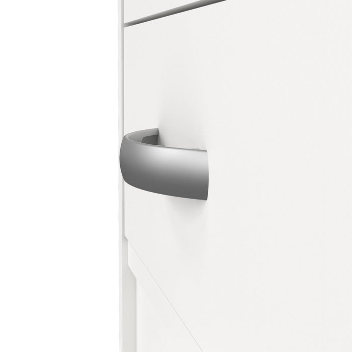 Scrivania a cinque Amor, colore bianco, Misure 109 x 75 x 48 cm