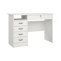 Scrivania a cinque Amor, colore bianco, Misure 109 x 75 x 48 cm