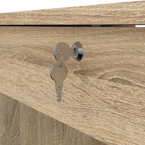 Scrivania con cinque Amor, colore rovere, cm 109 x 76 x 49