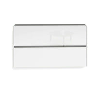 Scarpiera Anedda, Mobile portascarpe, Armadio da ingresso multiuso, Mobiletto per calzature, Made in Italy, 160x19h85 cm, Bianco lucido