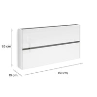 Scarpiera Anedda, Mobile portascarpe, Armadio da ingresso multiuso, Mobiletto per calzature, Made in Italy, 160x19h85 cm, Bianco lucido
