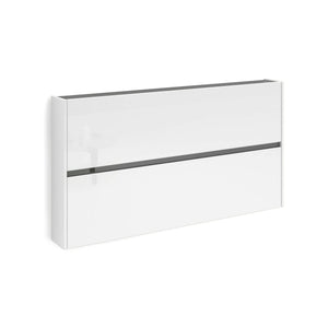 Scarpiera Anedda, Mobile portascarpe, Armadio da ingresso multiuso, Mobiletto per calzature, Made in Italy, 160x19h85 cm, Bianco lucido