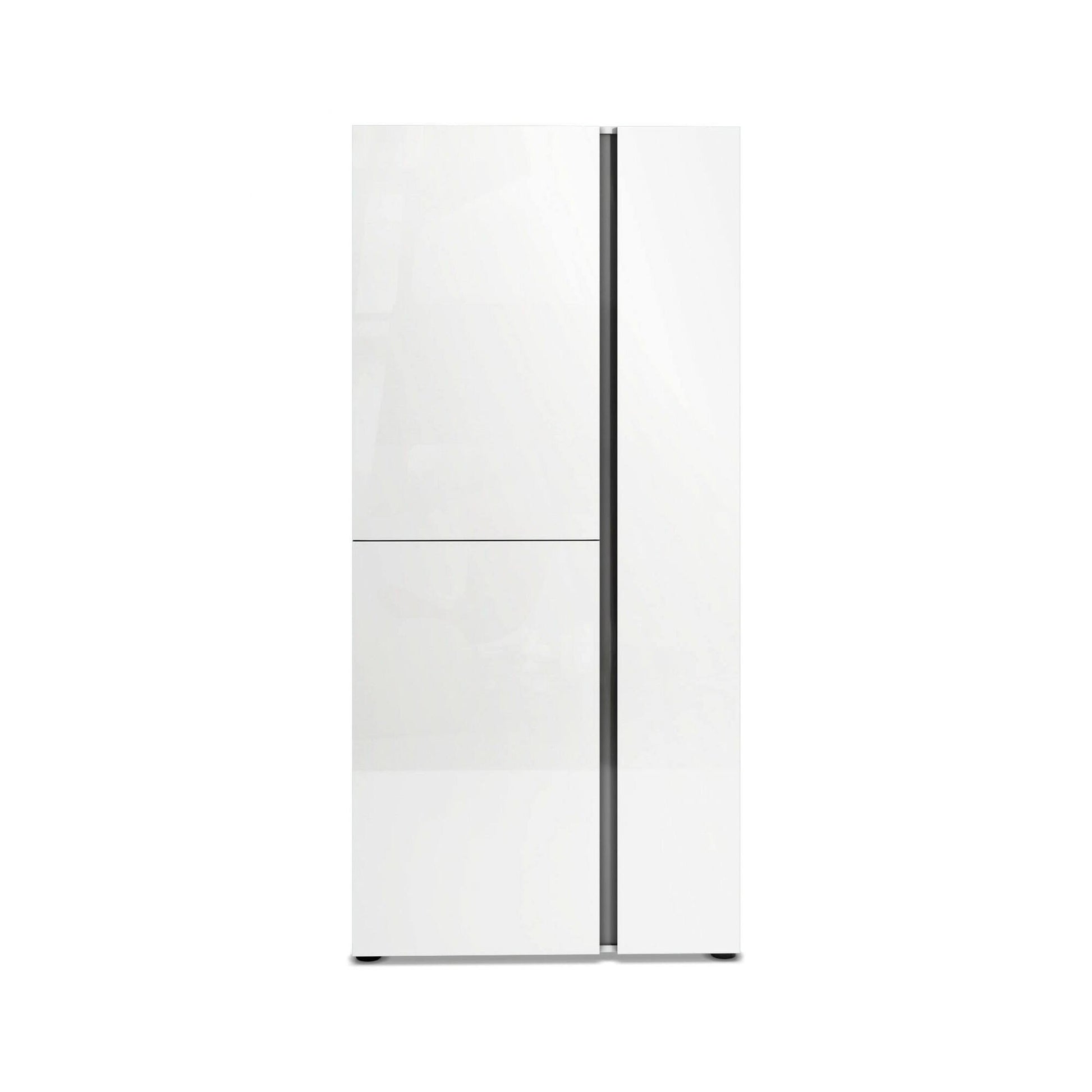 Mobile Portascarpe Arthus, Scarpiera 36 Paia Made in Italy, 91x33x196h cm Bianco Lucido
