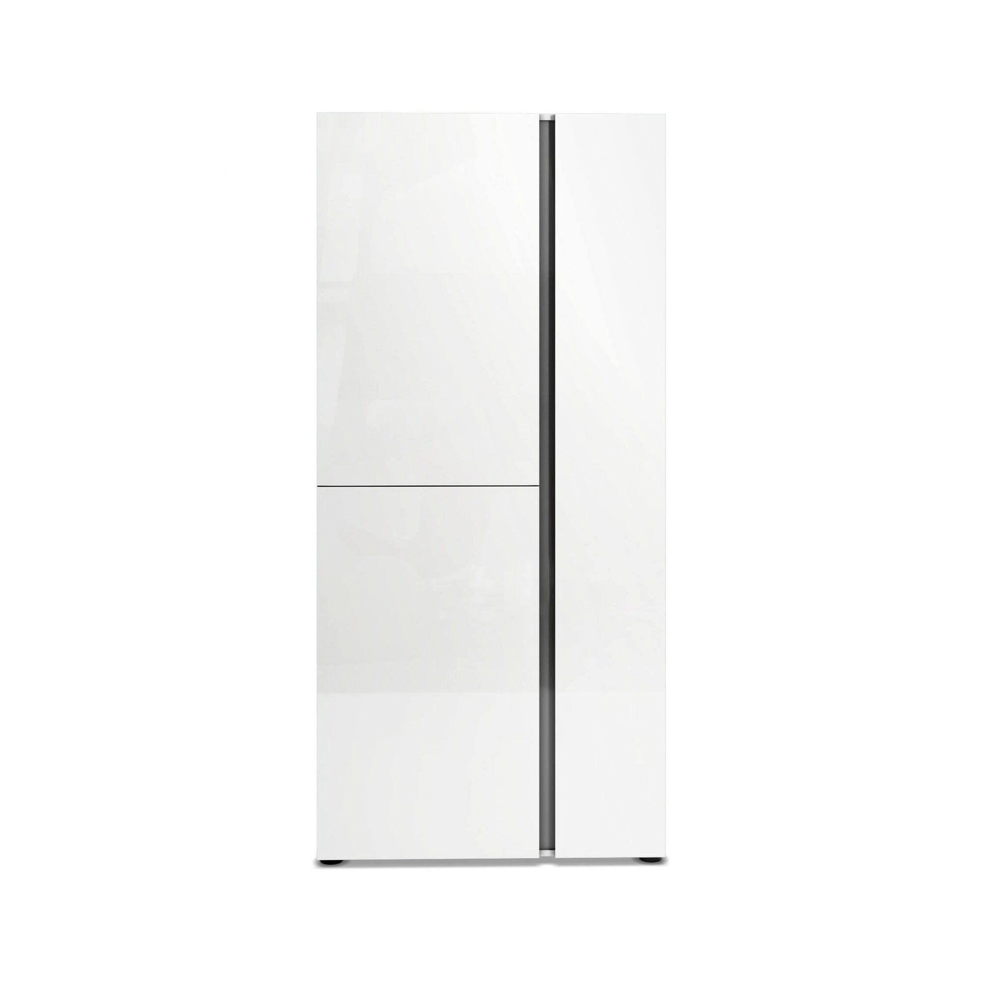 Mobile Portascarpe Arthus, Scarpiera 36 Paia Made in Italy, 91x33x196h cm Bianco Lucido