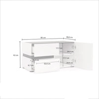 Mobile da ingresso Seul, Entratina appendiabiti, Composizione per atrio, Consolle portaoggetti multifunzione, Made in Italy, 80x38h42 cm, Bianco lucido e Antracite