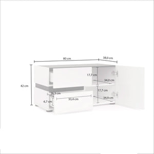 Mobile da ingresso Seul, Entratina appendiabiti, Composizione per atrio, Consolle portaoggetti multifunzione, Made in Italy, 80x38h42 cm, Bianco lucido e Antracite