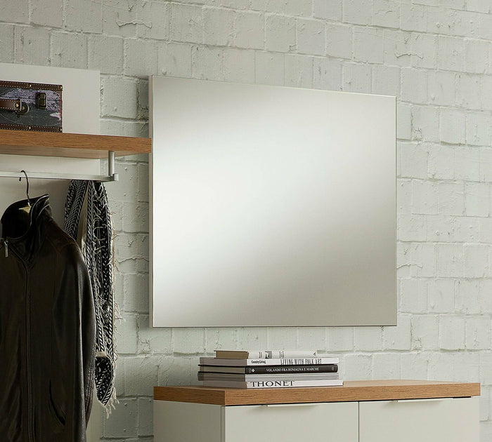 Specchio Cile, Specchiera, Articolo d'arredo a muro, Decorazione con specchio, Made in Italy, Antracite, 80x2h65 cm