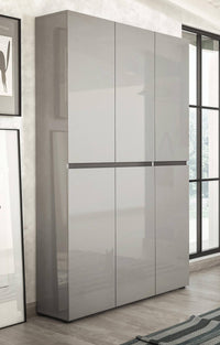 Scarpiera Diva, Mobile portascarpe, Armadio da ingresso multiuso, Mobiletto per calzature, Made in Italy, 122x34h200 cm, Grigio