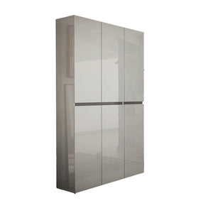 Scarpiera Diva, Mobile portascarpe, Armadio da ingresso multiuso, Mobiletto per calzature, Made in Italy, 122x34h200 cm, Grigio
