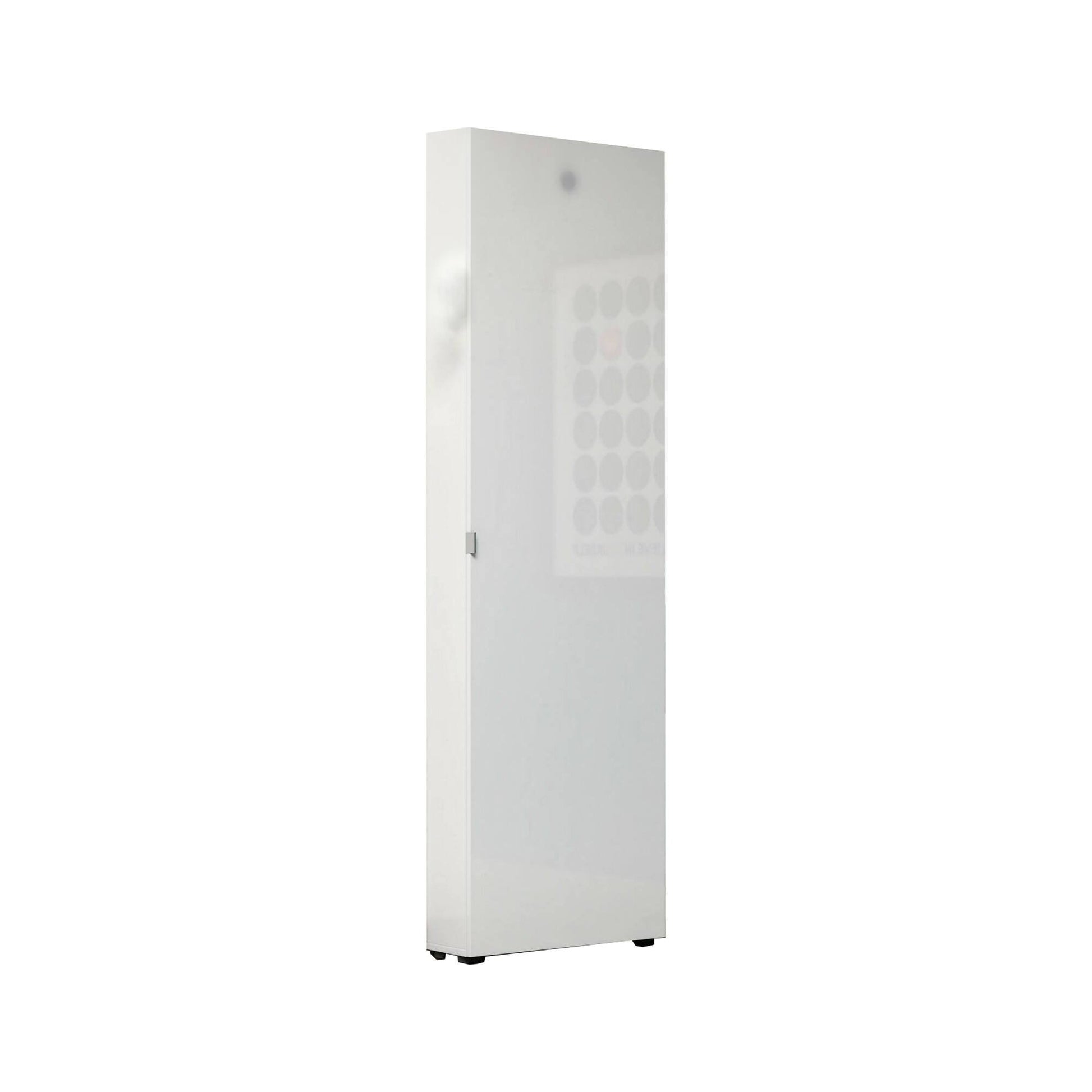 Ippolita, Armadio Multiuso 1 Anta 11 Ripiani Made in Italy, 60x200h cm Bianco Lucido