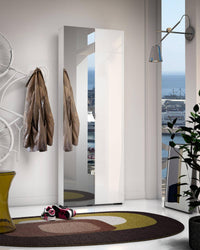 Armadio multiuso 2 ante Crisocolla, Mobile multifunzionale, Mobiletto scarpiera, Guardaroba porta scarpe, Made in Italy, 70x19h200 cm, Bianco lucido