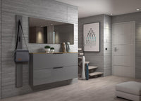 Appendiabiti Ascrea, Attaccapanni, Portabiti multiuso, Appendiabiti da parete, Made in Italy, 15x2h170 cm, Grigio e Antracite