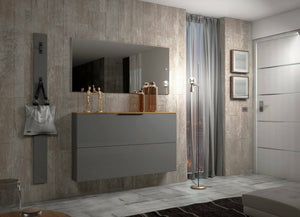 Appendiabiti Ascrea, Attaccapanni, Portabiti multiuso, Appendiabiti da parete, Made in Italy, 15x2h170 cm, Grigio e Antracite