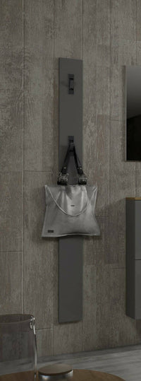 Appendiabiti Ascrea, Attaccapanni, Portabiti multiuso, Appendiabiti da parete, Made in Italy, 15x2h170 cm, Grigio e Antracite