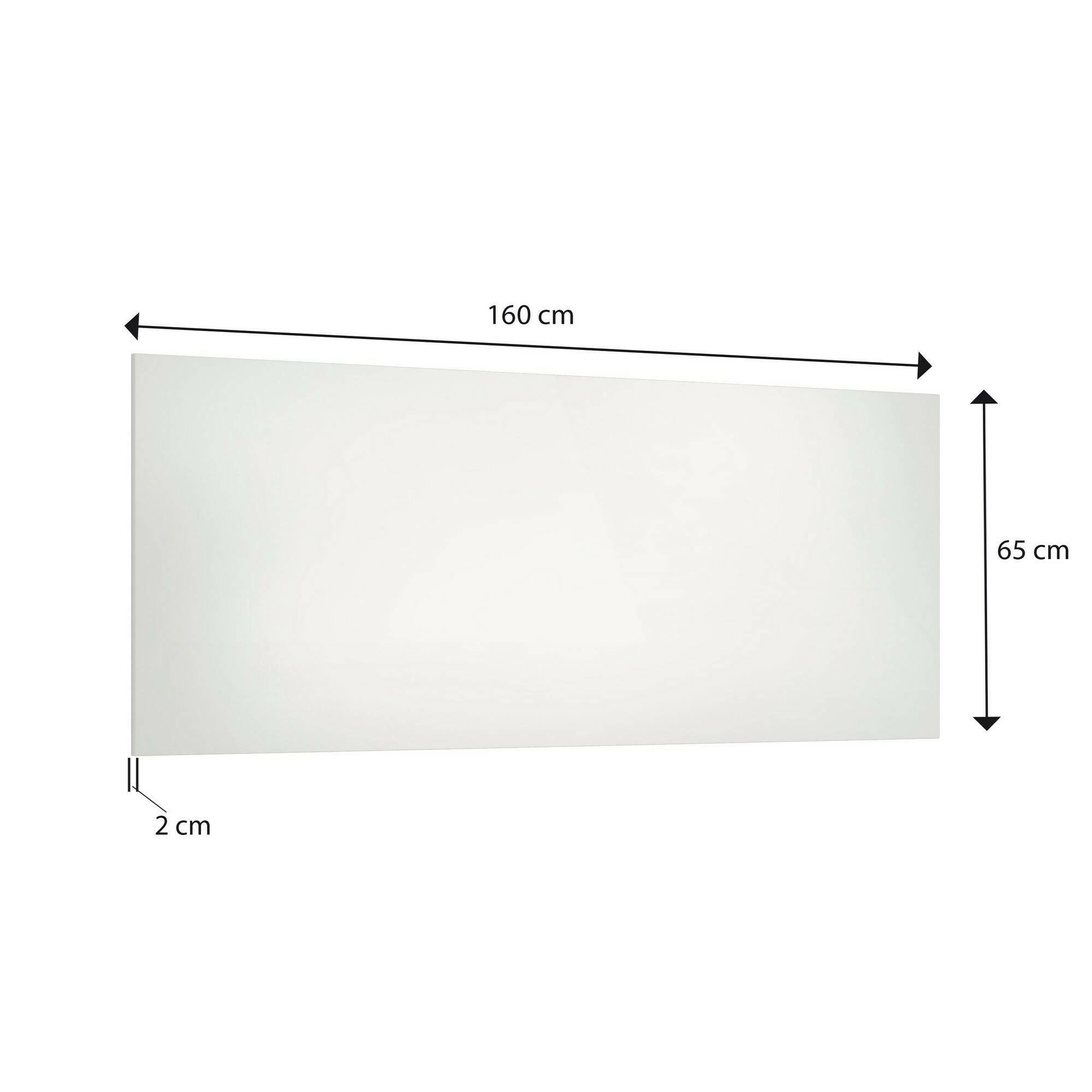 Specchio Ayana, Specchiera, Articolo d'arredo a muro, Decorazione con specchio, Made in Italy, 160x2h65 cm, Bianco lucido