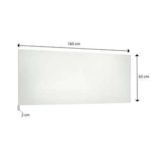 Specchio Ayana, Specchiera, Articolo d'arredo a muro, Decorazione con specchio, Made in Italy, 160x2h65 cm, Bianco lucido