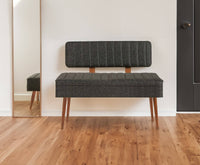 Panca Salento, Panchina multiuso, Seduta per ospiti, Cassapanca multifunzione, 90x39h40 cm, Noce e Antracite