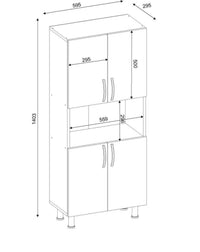 Armadio multiuso grande Tchoo, Mobile multifunzionale, Mobiletto scarpiera, Guardaroba porta scarpe, 60x30h140 cm, Bianco