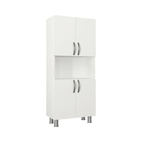 Armadio multiuso grande Tchoo, Mobile multifunzionale, Mobiletto scarpiera, Guardaroba porta scarpe, 60x30h140 cm, Bianco