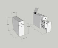 Mobile sottolavabo Isidora, Mobiletto da bagno, Contenitore porta lavabo, Armadio per lavandino, 20x60h55 cm, Bianco