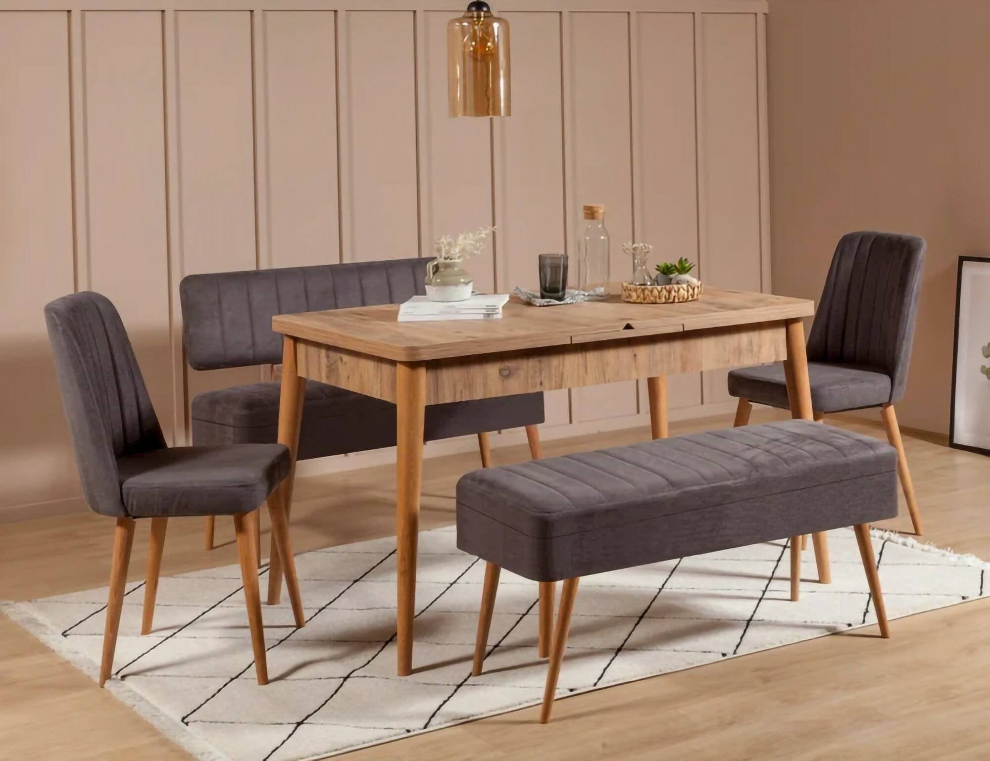 Panca Falcon, Panchina multiuso, Seduta per ospiti, Cassapanca multifunzione, 90x39h40 cm, Noce e Antracite