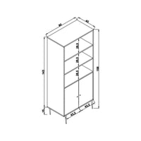 Credenza Skopje, Buffet da soggiorno, Madia da salotto, Dispensa da cucina, 90x40h110 cm, Quercia