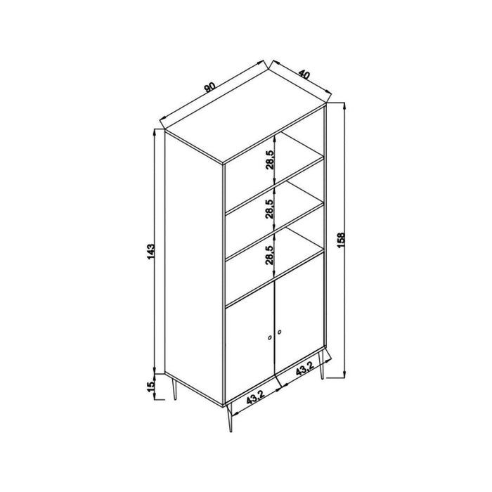Credenza Skopje, Buffet da soggiorno, Madia da salotto, Dispensa da cucina, 90x40h110 cm, Quercia