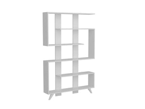 Libreria Spodumene, Scaffale da ufficio, Mobile portalibri, Biblioteca, 120x20h162 cm, Bianco