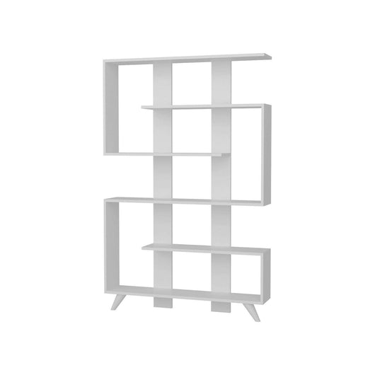 Libreria Spodumene, Scaffale da ufficio, Mobile portalibri, Biblioteca, 120x20h162 cm, Bianco