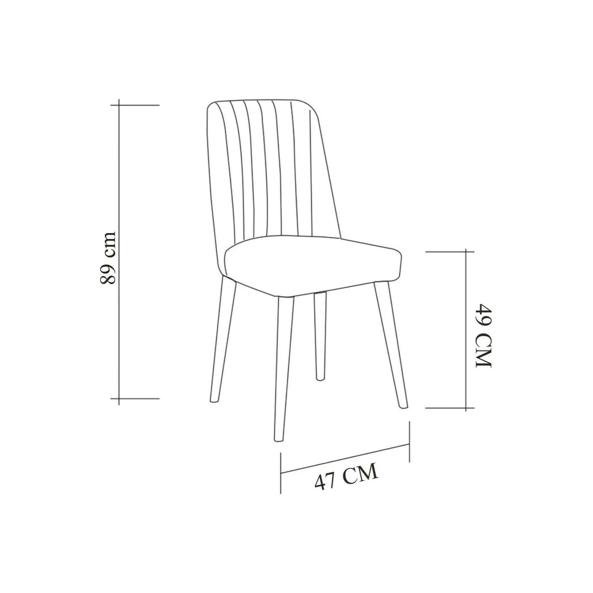 Sedia Champi, Seduta indoor, Sedia imbottita, Poltrona multiuso, 47x46h89 cm, Noce e Antracite