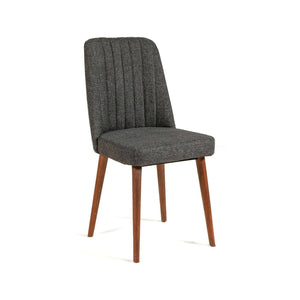 Sedia Champi, Seduta indoor, Sedia imbottita, Poltrona multiuso, 47x46h89 cm, Noce e Antracite