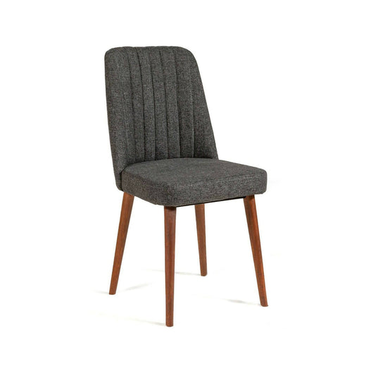 Sedia Champi, Seduta indoor, Sedia imbottita, Poltrona multiuso, 47x46h89 cm, Noce e Antracite