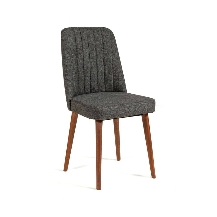 Sedia Champi, Seduta indoor, Sedia imbottita, Poltrona multiuso, 47x46h89 cm, Noce e Antracite