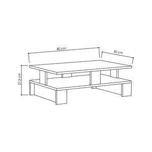 Tavolino da salotto Telescopio, Tavolo basso da caffè, Portariviste per divano, Ripiano da soggiorno, 80x50h28 cm, Antracite