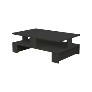 Tavolino da salotto Telescopio, Tavolo basso da caffè, Portariviste per divano, Ripiano da soggiorno, 80x50h28 cm, Antracite