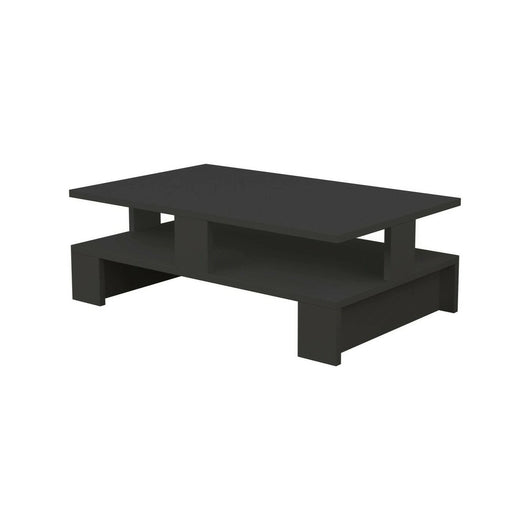 Tavolino da salotto Telescopio, Tavolo basso da caffè, Portariviste per divano, Ripiano da soggiorno, 80x50h28 cm, Antracite