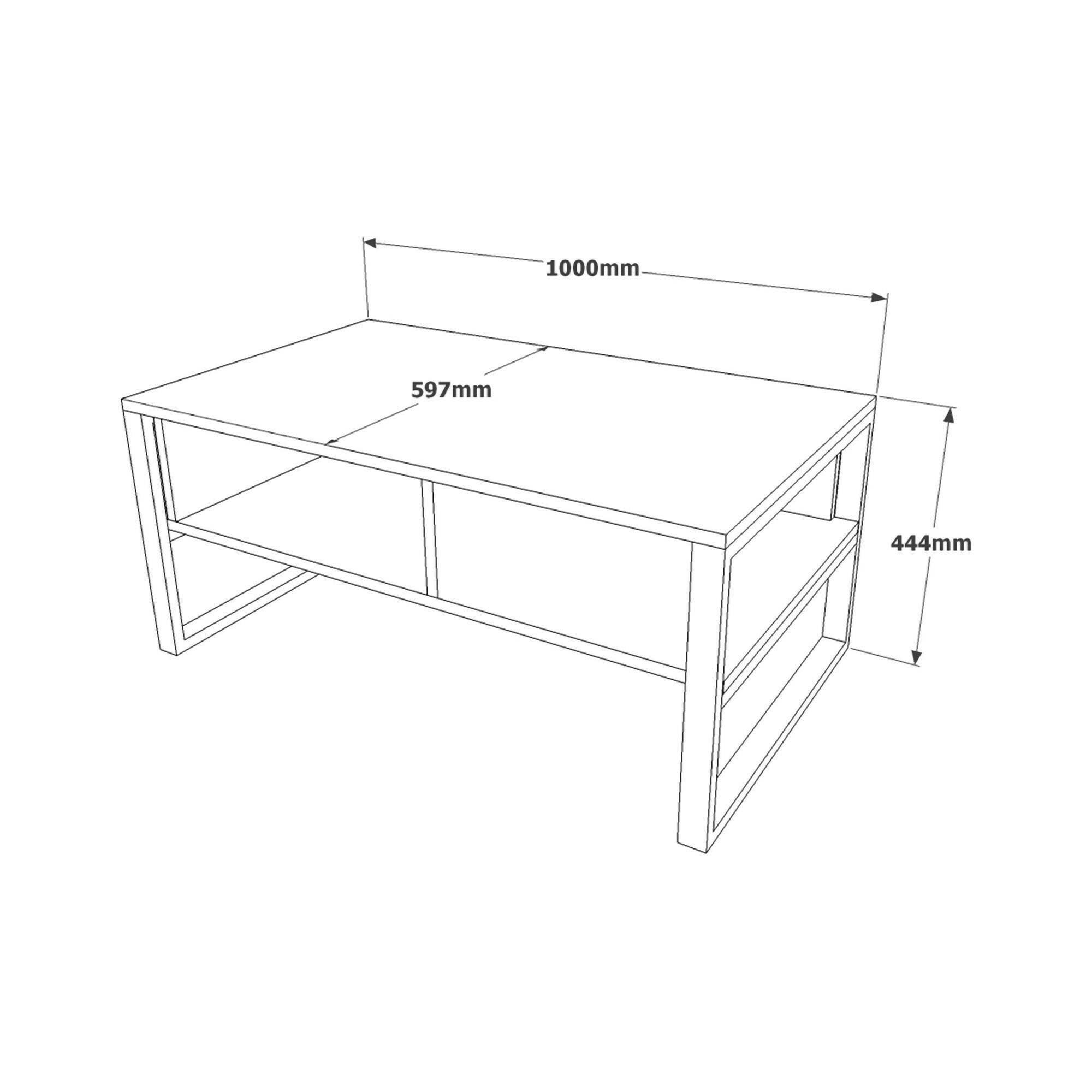 Tavolino da salotto Alfonsa, Tavolo basso da caffè, Portariviste per divano, Ripiano da soggiorno, 100x60h44 cm, Argento