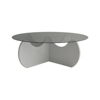 Tavolino da salotto Willow, Tavolo basso da caffè, Portariviste per divano, Ripiano da soggiorno, 90x90h30 cm, Bianco