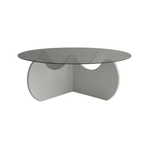 Tavolino da salotto Willow, Tavolo basso da caffè, Portariviste per divano, Ripiano da soggiorno, 90x90h30 cm, Bianco