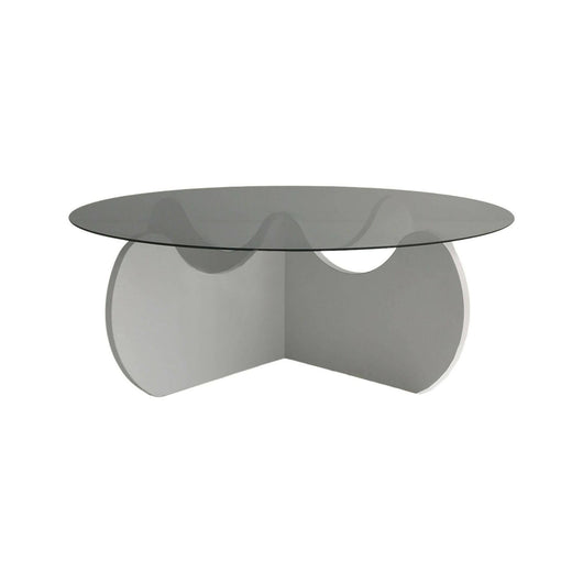 Tavolino da salotto Willow, Tavolo basso da caffè, Portariviste per divano, Ripiano da soggiorno, 90x90h30 cm, Bianco