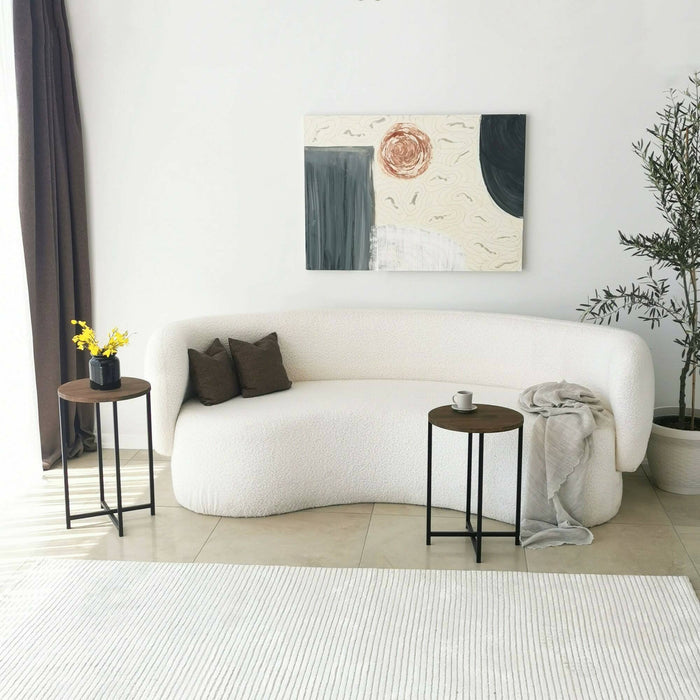 Tavolino da salotto Gwenllian, Tavolo basso da caffè, Portariviste per divano, Ripiano da soggiorno, 70x35h55 cm, Noce