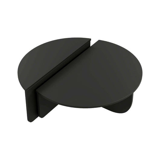 Tavolino da salotto Azim, Tavolo basso da caffè, Portariviste per divano, Ripiano da soggiorno, 90x90h35 cm, Nero