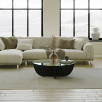 Tavolino da salotto Jolanda, Tavolo basso da caffè, Portariviste per divano, Ripiano da soggiorno, 90x90h30 cm, Nero