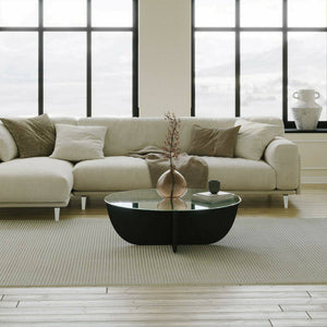 Tavolino da salotto Jolanda, Tavolo basso da caffè, Portariviste per divano, Ripiano da soggiorno, 90x90h30 cm, Nero