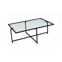 Tavolino da salotto Anna, Tavolo basso da caffè, Portariviste per divano, Ripiano da soggiorno, 94x64h35 cm, Nero