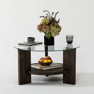 Tavolino da salotto Felino, Tavolo basso da caffè, Portariviste per divano, Ripiano da soggiorno, 75x75h40 cm, Antracite