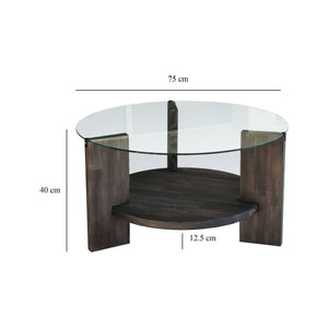 Tavolino da salotto Felino, Tavolo basso da caffè, Portariviste per divano, Ripiano da soggiorno, 75x75h40 cm, Antracite