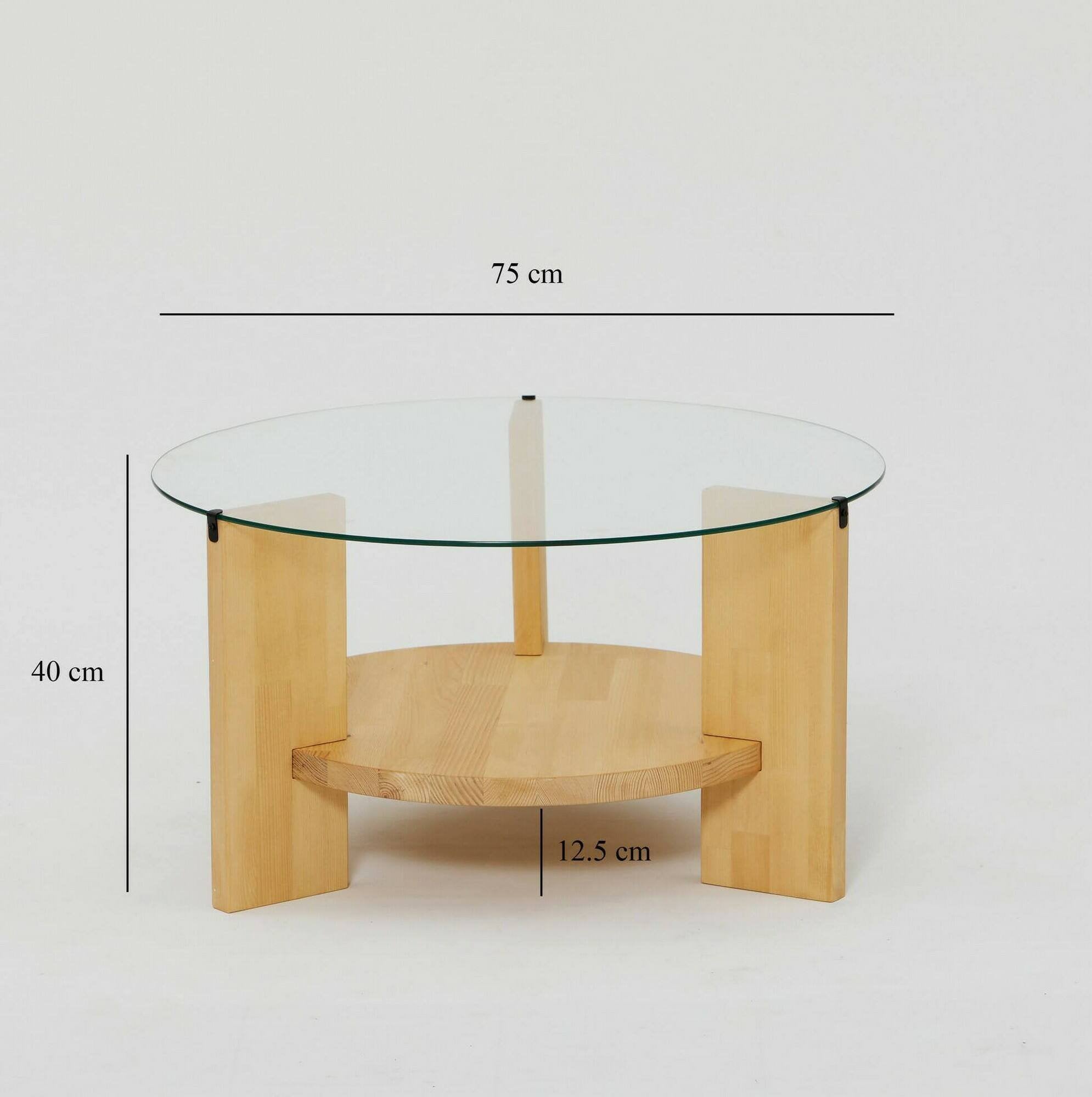 Tavolino da salotto Felino, Tavolo basso da caffè, Portariviste per divano, Ripiano da soggiorno, 75x75h40 cm, Quercia