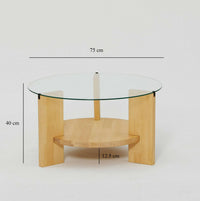 Tavolino da salotto Felino, Tavolo basso da caffè, Portariviste per divano, Ripiano da soggiorno, 75x75h40 cm, Quercia